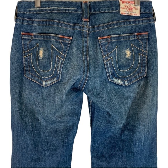 True Religion Distressed Bobby Flare Leg Jeans Size 31 - Picture 5 of 9